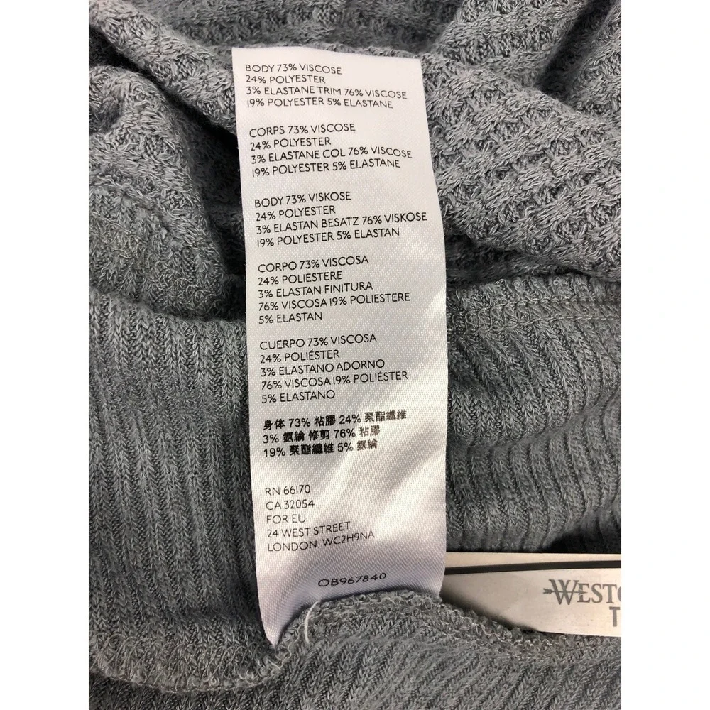 Free People We the Free Santa Clara Thermal Top Medium Gray Knit V Neck Stretch